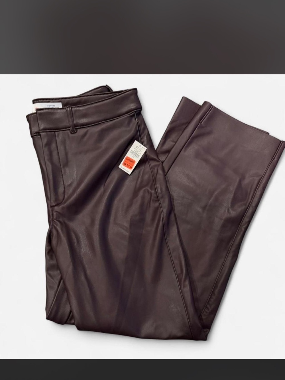 Faux Leather Pants-Plum